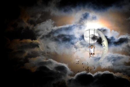 Dream night mystical. Free illustration for personal and commercial use.