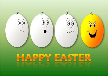 Happy easter humor greeting card. Free illustration for personal and commercial use.