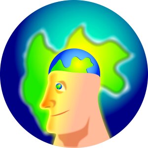 Brain man male. Free illustration for personal and commercial use.