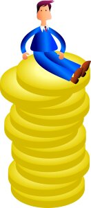 Stack coins gold. Free illustration for personal and commercial use.