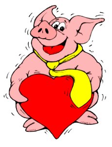 Heart lucky pig Free illustrations. Free illustration for personal and commercial use.