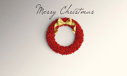Christmas wreath merry xmas. Free illustration for personal and commercial use.