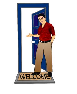 Home guest greet. Free illustration for personal and commercial use.