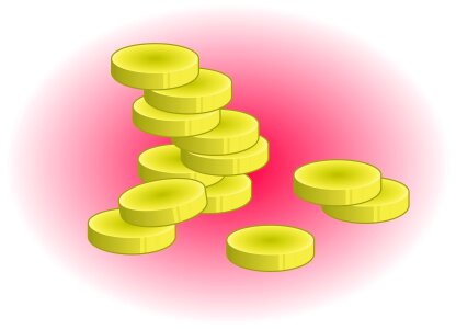 Gold coins banking. Free illustration for personal and commercial use.