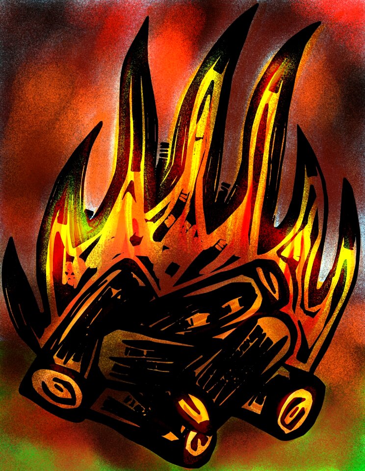 Flames camp fire camping. Free illustration for personal and commercial use.