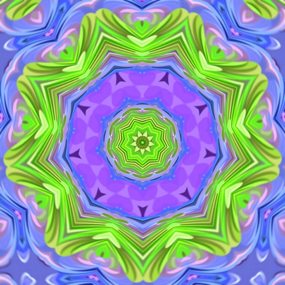 Mandala kaleidoscope background. Free illustration for personal and commercial use.