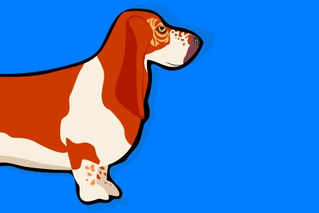 Pet dog basset hound. Free illustration for personal and commercial use.