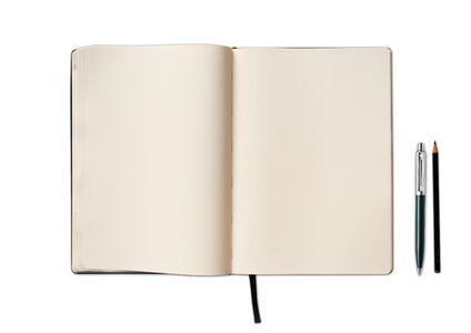 Writing pen blank book. Free illustration for personal and commercial use.