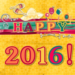 New year 2016 party celebrate. Free illustration for personal and commercial use.