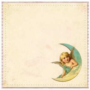 Moon cherub antique. Free illustration for personal and commercial use.