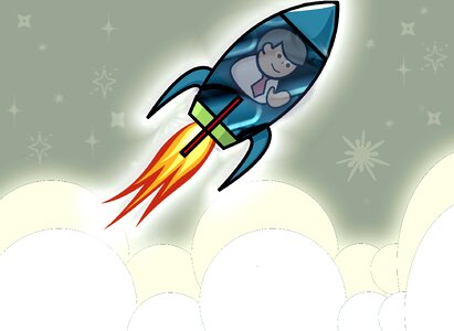 Company space travel flight. Free illustration for personal and commercial use.