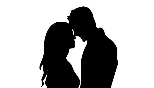 Silhouette illustration romantic. Free illustration for personal and commercial use.
