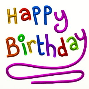Typography typographic happy birthday. Free illustration for personal and commercial use.