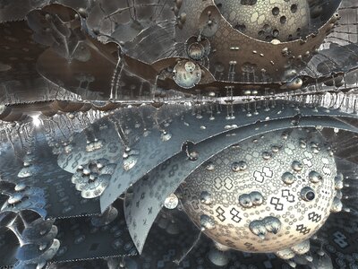 Fantasy futuristic spheres. Free illustration for personal and commercial use.