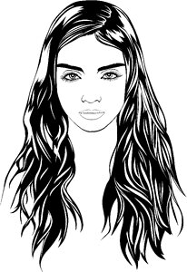 Long hair young white. Free illustration for personal and commercial use.