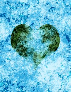 Love grunge background blue heart. Free illustration for personal and commercial use.