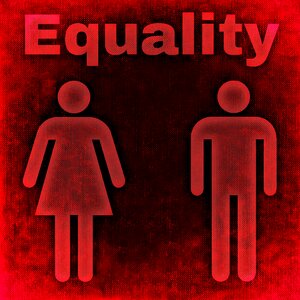 Law man and woman equal rights. Free illustration for personal and commercial use.