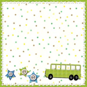 Boy kids bus. Free illustration for personal and commercial use.