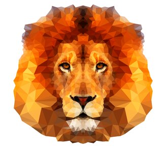 Lion head wild geometric. Free illustration for personal and commercial use.