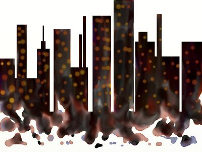 Skyline urban city building. Free illustration for personal and commercial use.