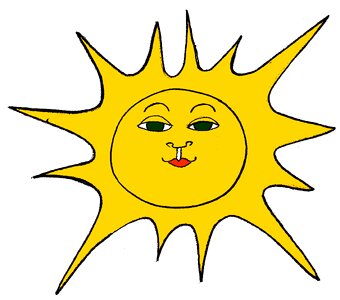 Drawing solar face. Free illustration for personal and commercial use.