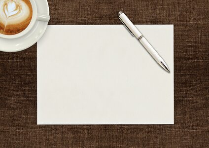 Pen and paper document business. Free illustration for personal and commercial use.