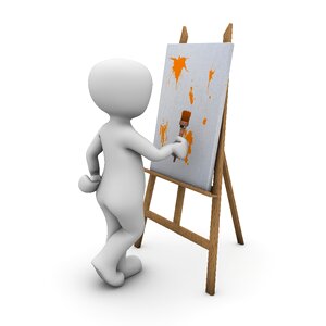 Mural easel artists. Free illustration for personal and commercial use.