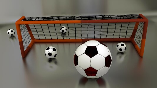 Sport football goal 3d. Free illustration for personal and commercial use.