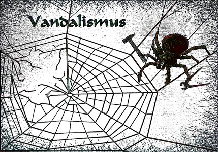 Tool vandalism cobweb. Free illustration for personal and commercial use.