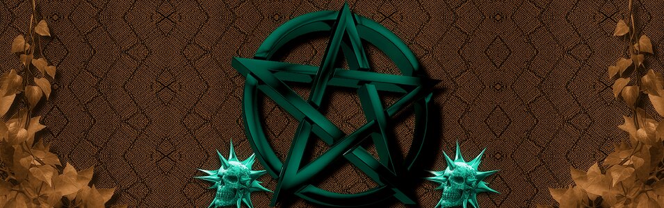 Skull and crossbones homepage pentacle. Free illustration for personal and commercial use.