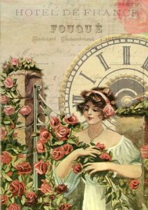 Roses clock actress. Free illustration for personal and commercial use.