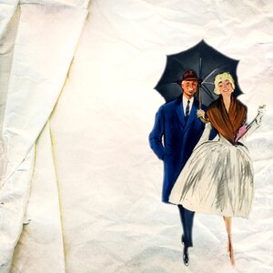 Couple umbrella love. Free illustration for personal and commercial use.