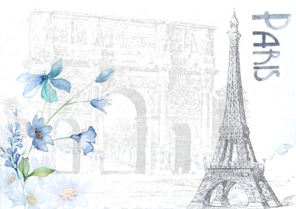 Arc de triomph landmark background. Free illustration for personal and commercial use.