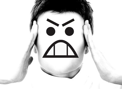 Trouble rage face. Free illustration for personal and commercial use.