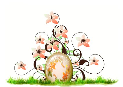 Egg flower grass. Free illustration for personal and commercial use.