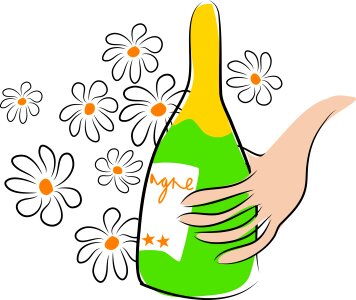 Wine champagne celebrate. Free illustration for personal and commercial use.