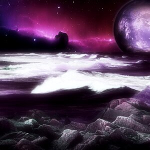 Purple sea water. Free illustration for personal and commercial use.