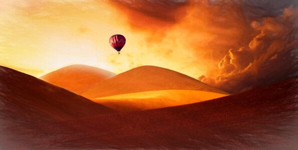 Sunlight weather mood hot air balloon. Free illustration for personal and commercial use.
