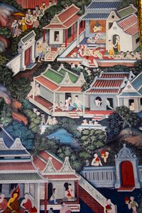 Thailand mural buddhism. Free illustration for personal and commercial use.