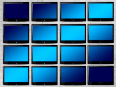 Video wall wall display. Free illustration for personal and commercial use.