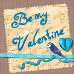 Heart valentine bird. Free illustration for personal and commercial use.