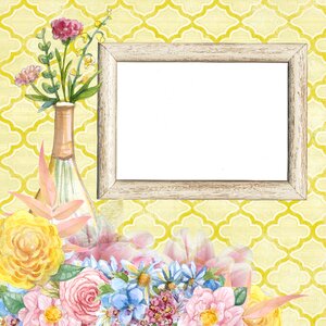 Collage flowers frame. Free illustration for personal and commercial use.