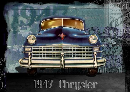 Chrysler 1940s vintage cars. Free illustration for personal and commercial use.