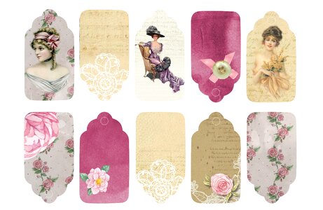 Romantic pink victorian. Free illustration for personal and commercial use.