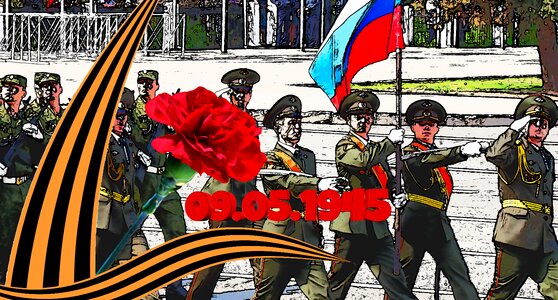 Soldiers parade soviet union. Free illustration for personal and commercial use.
