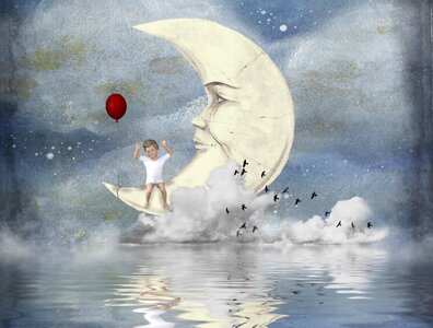 Sky balloon dream. Free illustration for personal and commercial use.