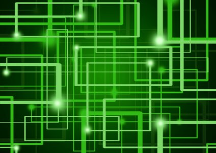 Technology data green computer. Free illustration for personal and commercial use.