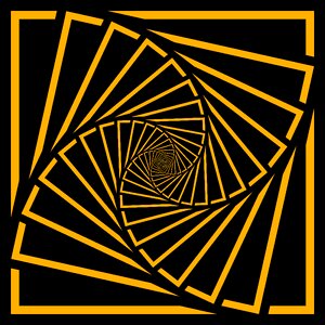 Yellow yellow squares spiral. Free illustration for personal and commercial use.