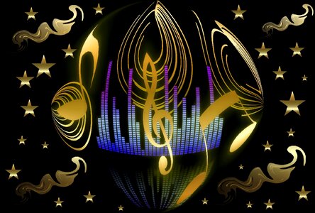 Note music star. Free illustration for personal and commercial use.