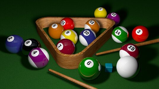 Balls play snooker. Free illustration for personal and commercial use.